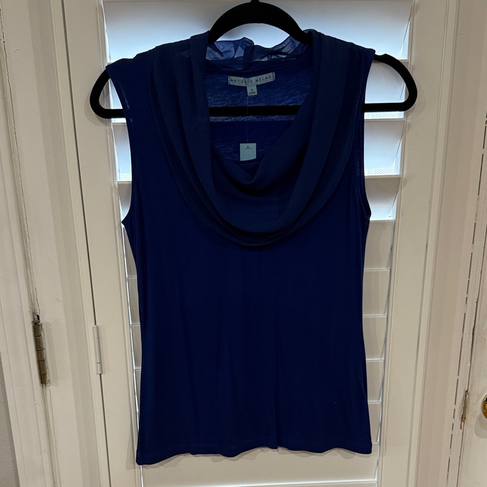ANTONIO MELANI Navy Sleeveless Blouse
